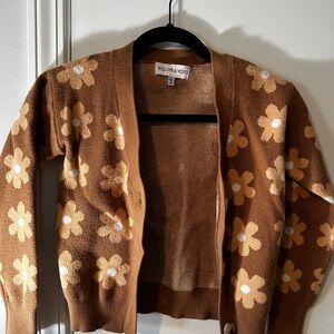 Brown Floral Women's Sweater
